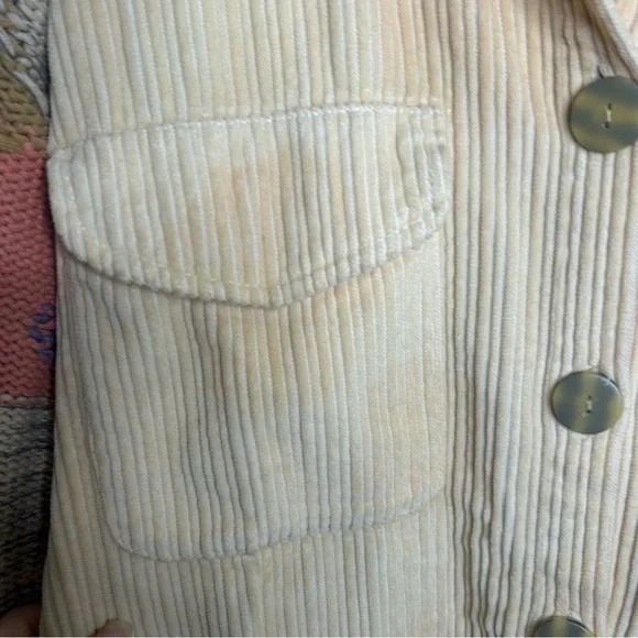 Anthropologie Pilcro Crochet Sleeve Multicolor Button Down Shacket Size M - Picture 12 of 16